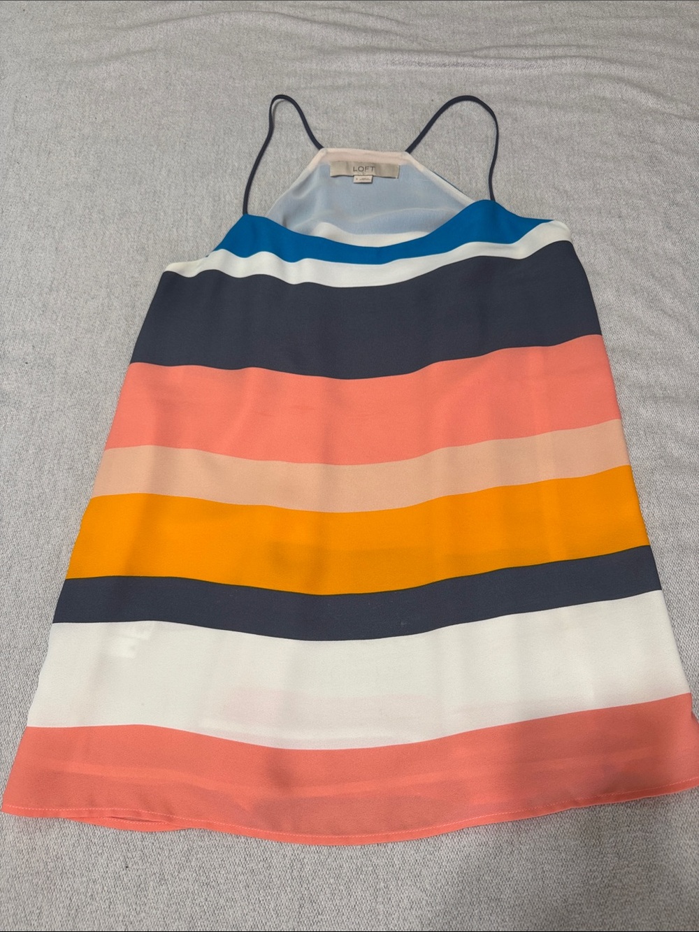 LOFT Striped Tank Top in Blue, Navy, Coral, Peach, Yellow, Cream